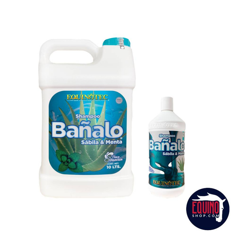 shampoo equinotec bañalo sabia y menta 1 litro y 10  litros